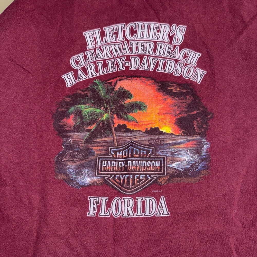Harley-Davidson T-Shirt Large Eagle Clearwater Beach Florida Graphic Tee
